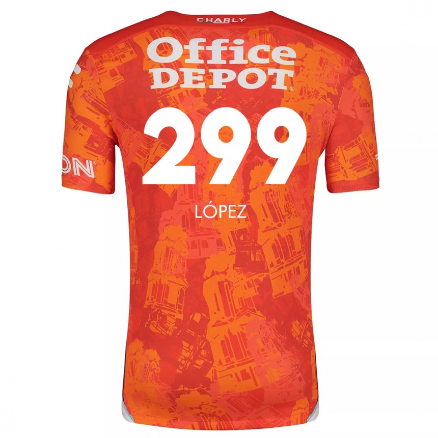 Kids Football Santiago López #299 Orange White Away Jersey 2024/25 T-Shirt Australia