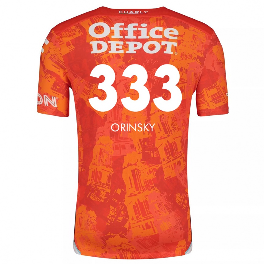 Kids Football Edson Orinsky #333 Orange White Away Jersey 2024/25 T-Shirt Australia