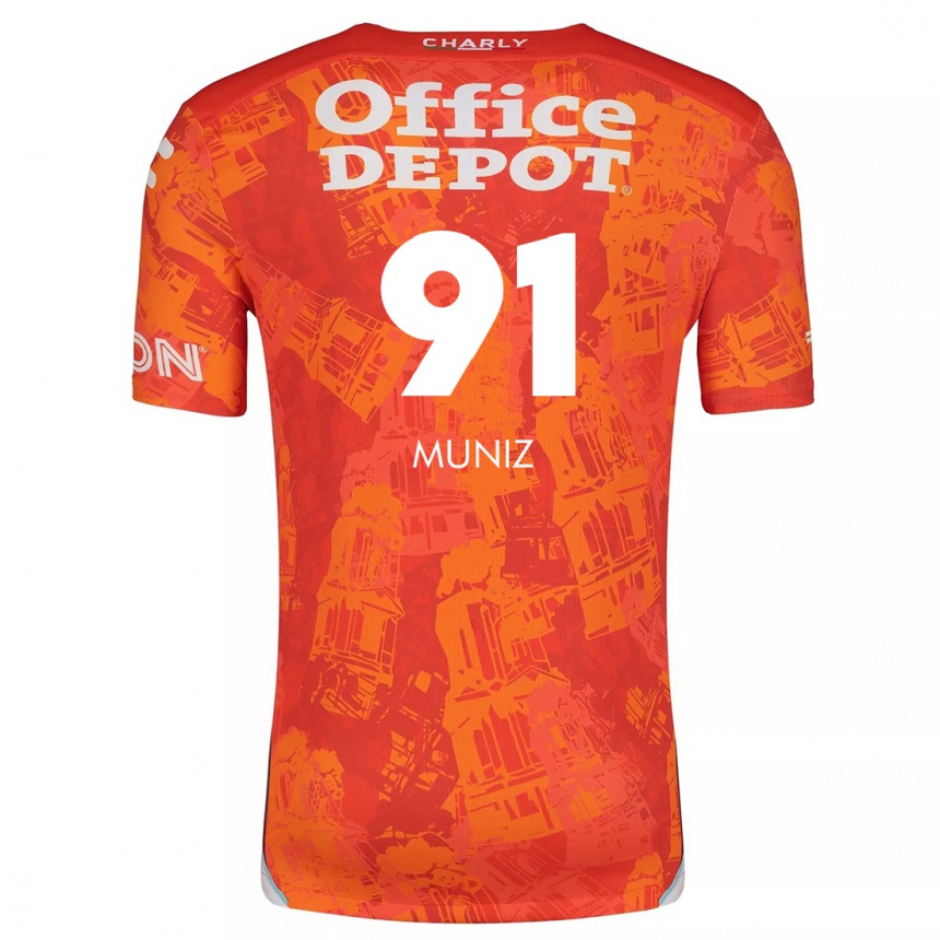 Kids Football Brandon Muñiz #91 Orange White Away Jersey 2024/25 T-Shirt Australia