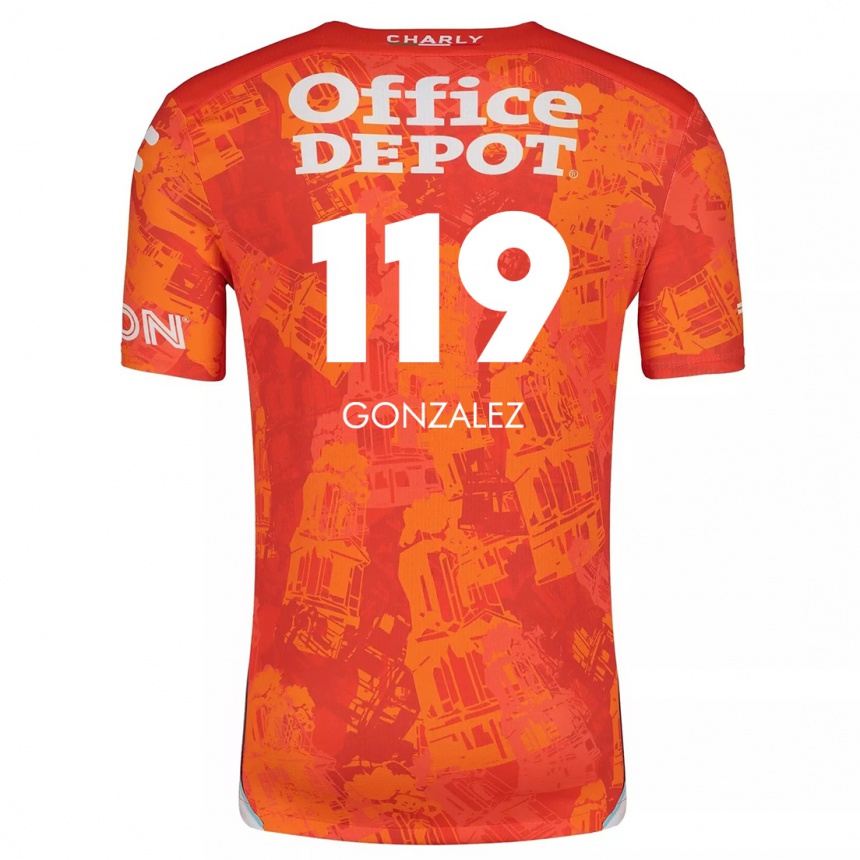 Kids Football Juan González #119 Orange White Away Jersey 2024/25 T-Shirt Australia