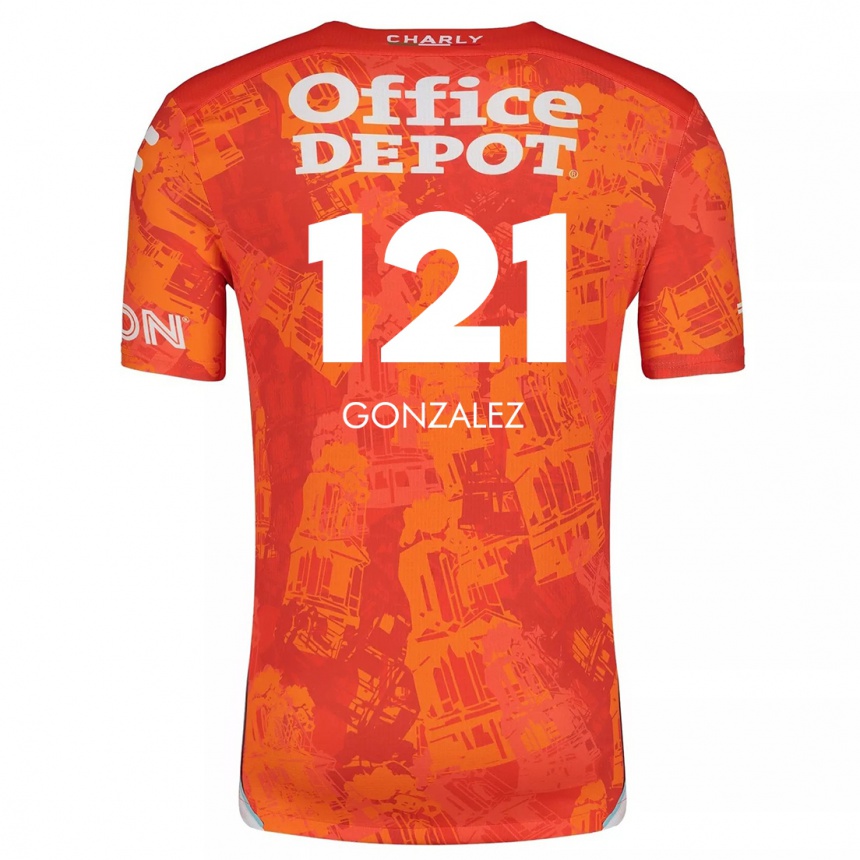 Kids Football Cristian González #121 Orange White Away Jersey 2024/25 T-Shirt Australia