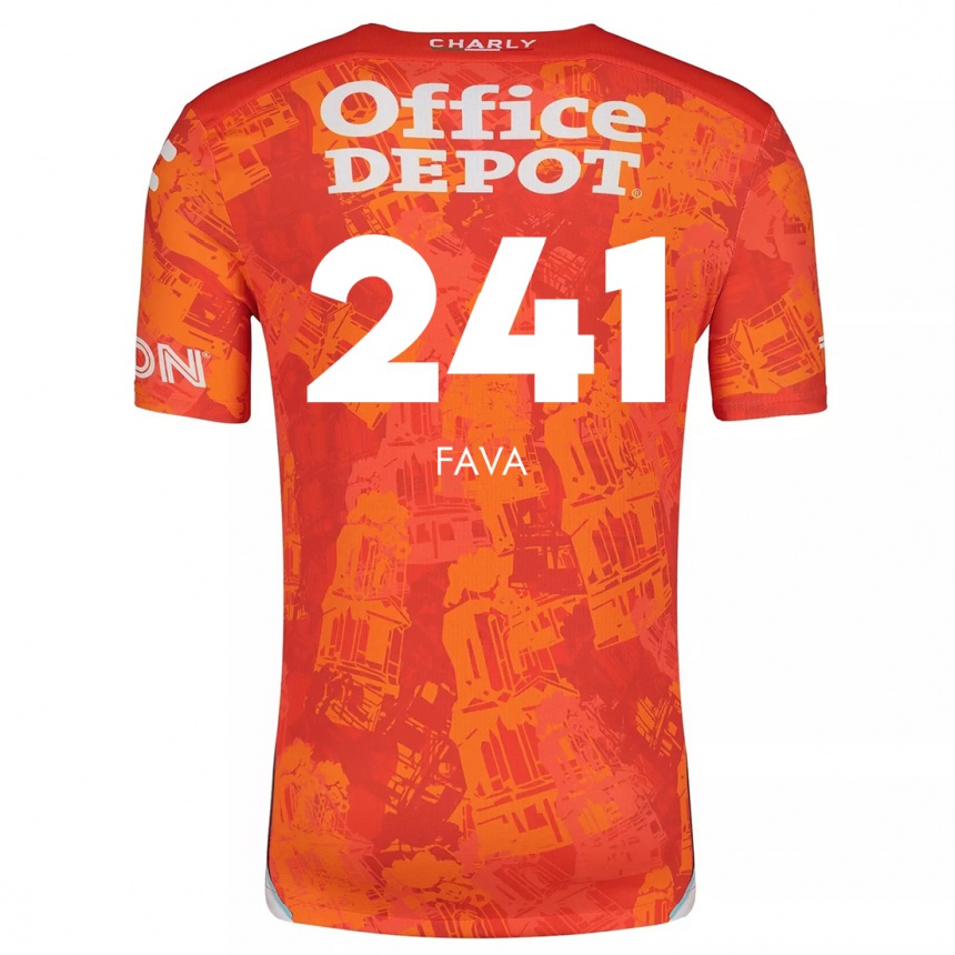 Kids Football Marco Fava #241 Orange White Away Jersey 2024/25 T-Shirt Australia