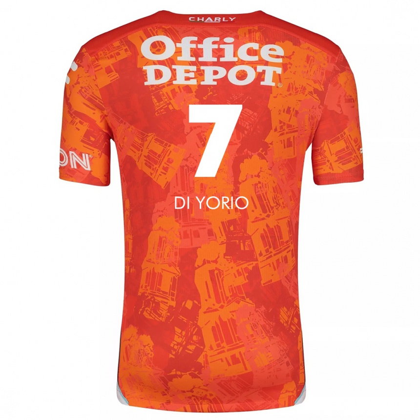 Kids Football Lucas Di Yorio #7 Orange White Away Jersey 2024/25 T-Shirt Australia