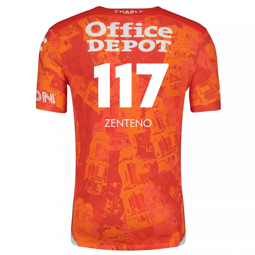 Kids Football Gustavo Zenteno #117 Orange White Away Jersey 2024/25 T-Shirt Australia