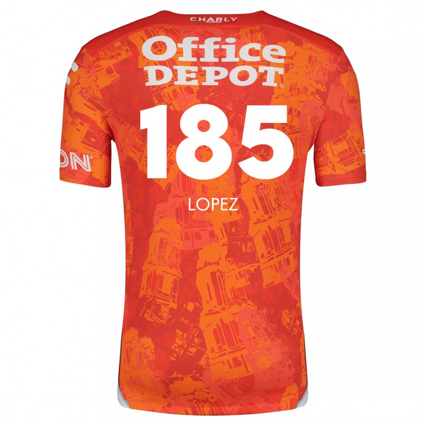 Kids Football René López #185 Orange White Away Jersey 2024/25 T-Shirt Australia