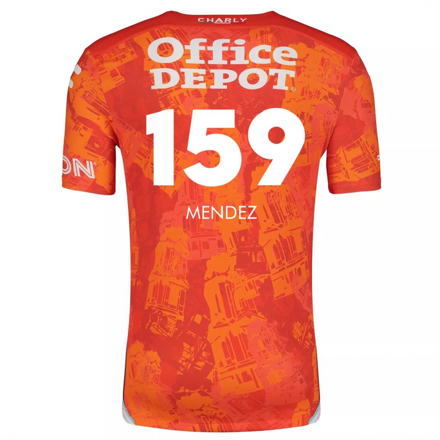 Kids Football Daniel Méndez #159 Orange White Away Jersey 2024/25 T-Shirt Australia