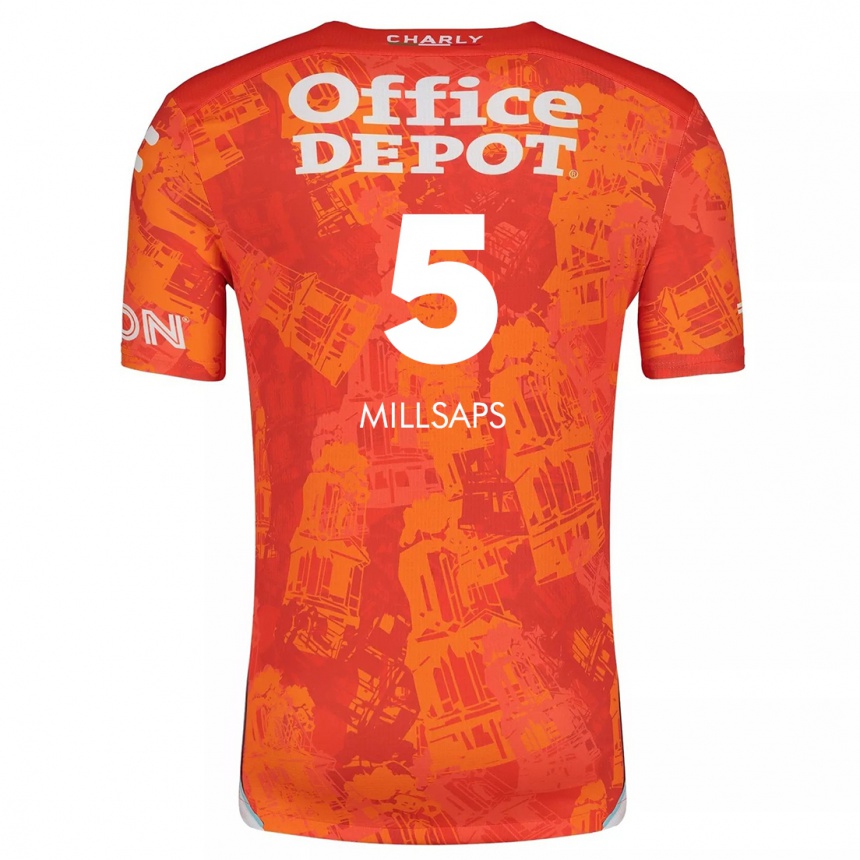 Kids Football Vanessa Millsaps #5 Orange White Away Jersey 2024/25 T-Shirt Australia