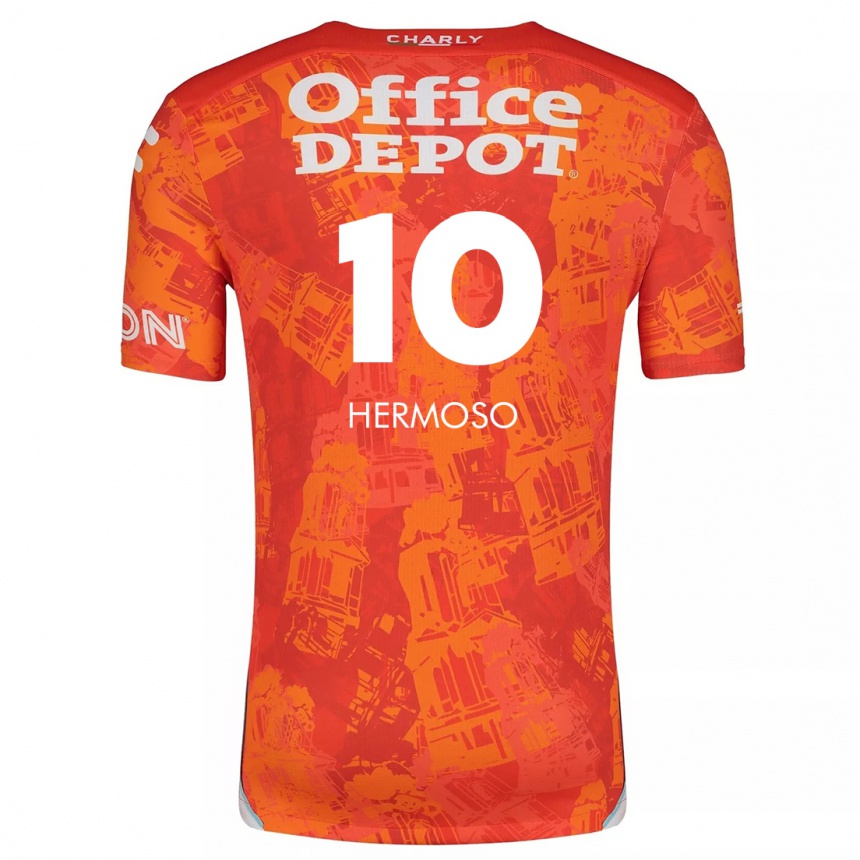 Kids Football Jennifer Hermoso #10 Orange White Away Jersey 2024/25 T-Shirt Australia