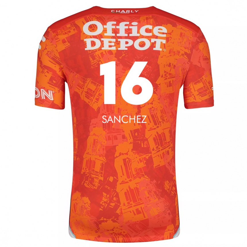 Kids Football Vanessa Sánchez #16 Orange White Away Jersey 2024/25 T-Shirt Australia