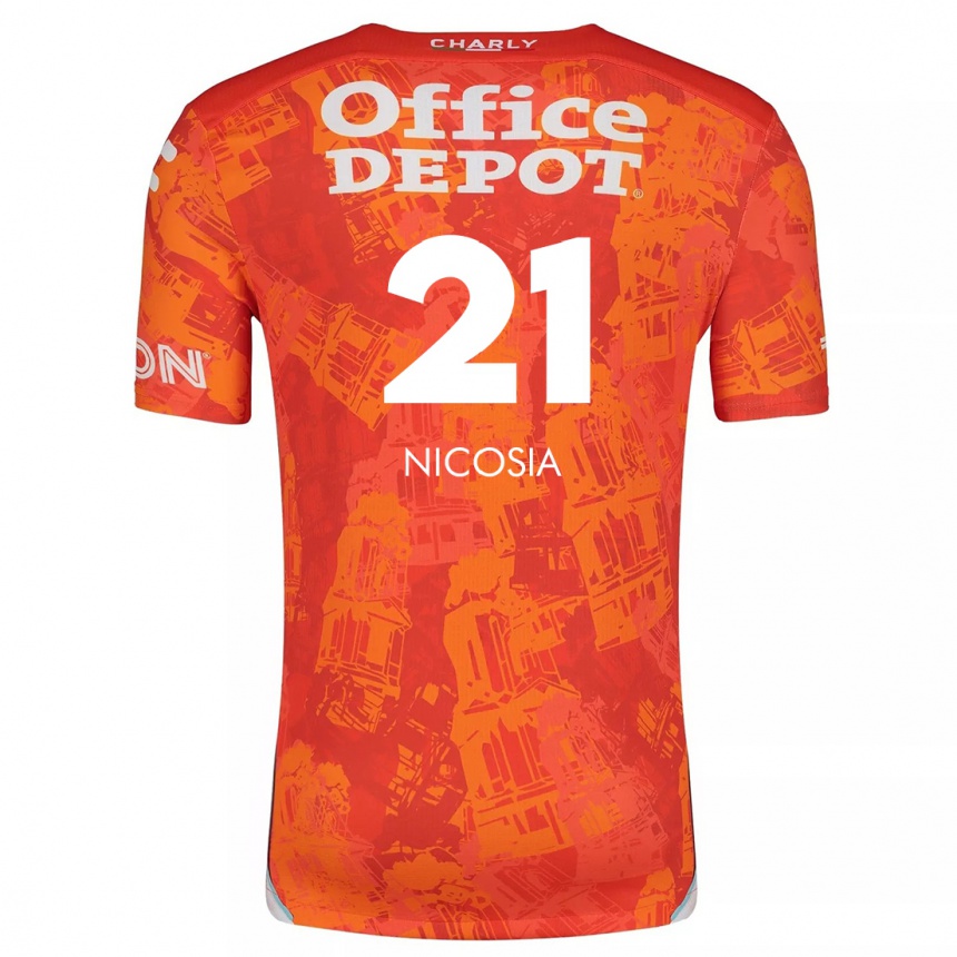 Kids Football Nina Nicosia #21 Orange White Away Jersey 2024/25 T-Shirt Australia