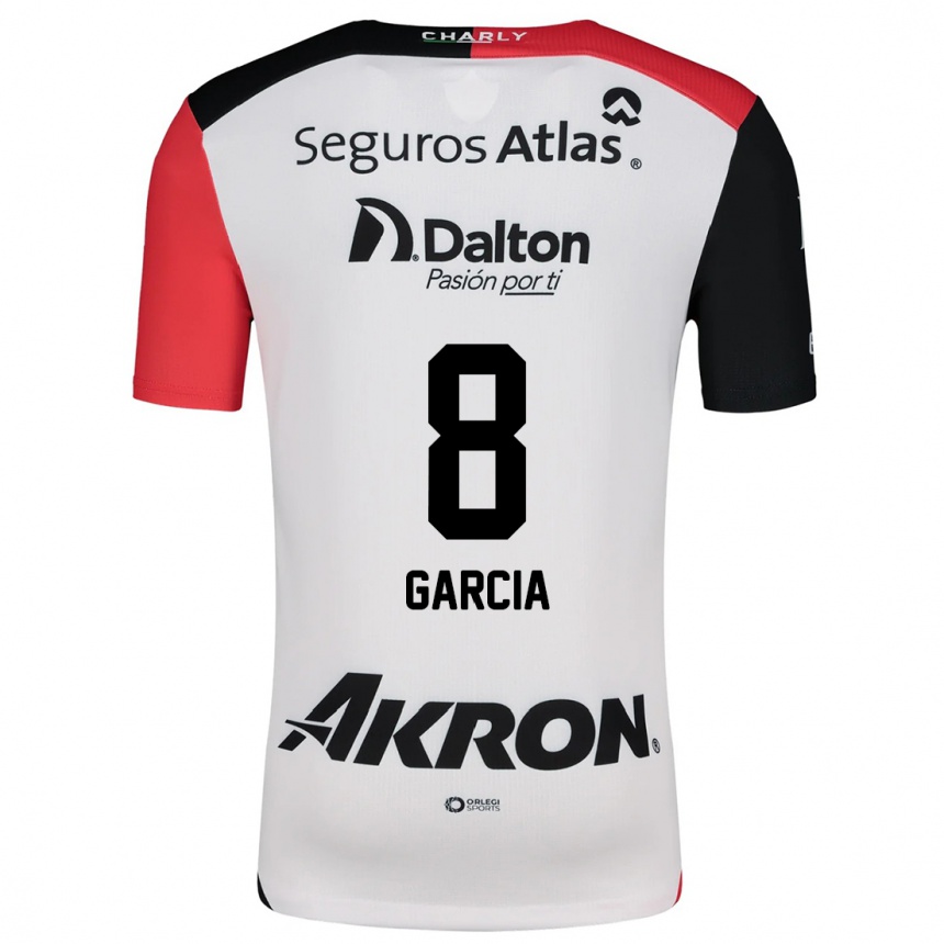 Kids Football Mateo García #8 White Red Black Away Jersey 2024/25 T-Shirt Australia