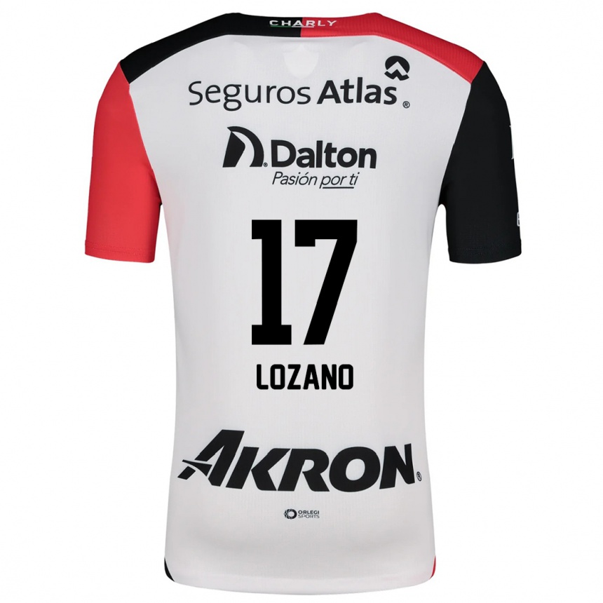 Kids Football José Lozano #17 White Red Black Away Jersey 2024/25 T-Shirt Australia