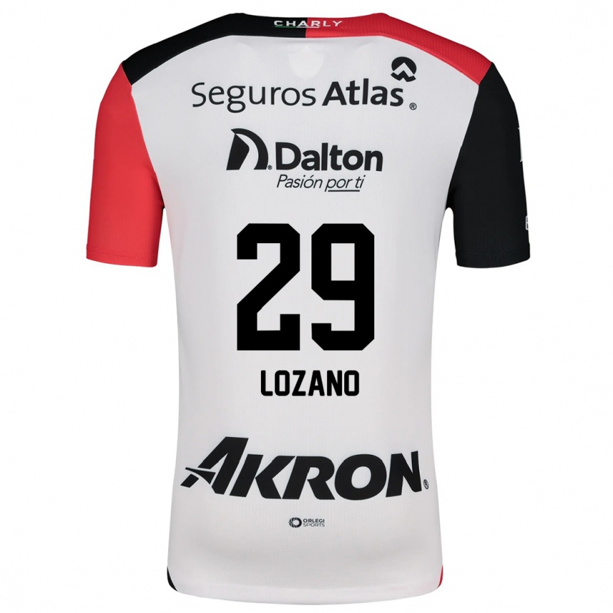 Kids Football Brian Lozano #29 White Red Black Away Jersey 2024/25 T-Shirt Australia