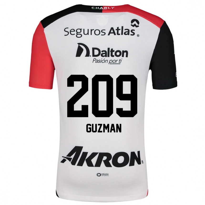 Kids Football Jorge Guzmán #209 White Red Black Away Jersey 2024/25 T-Shirt Australia