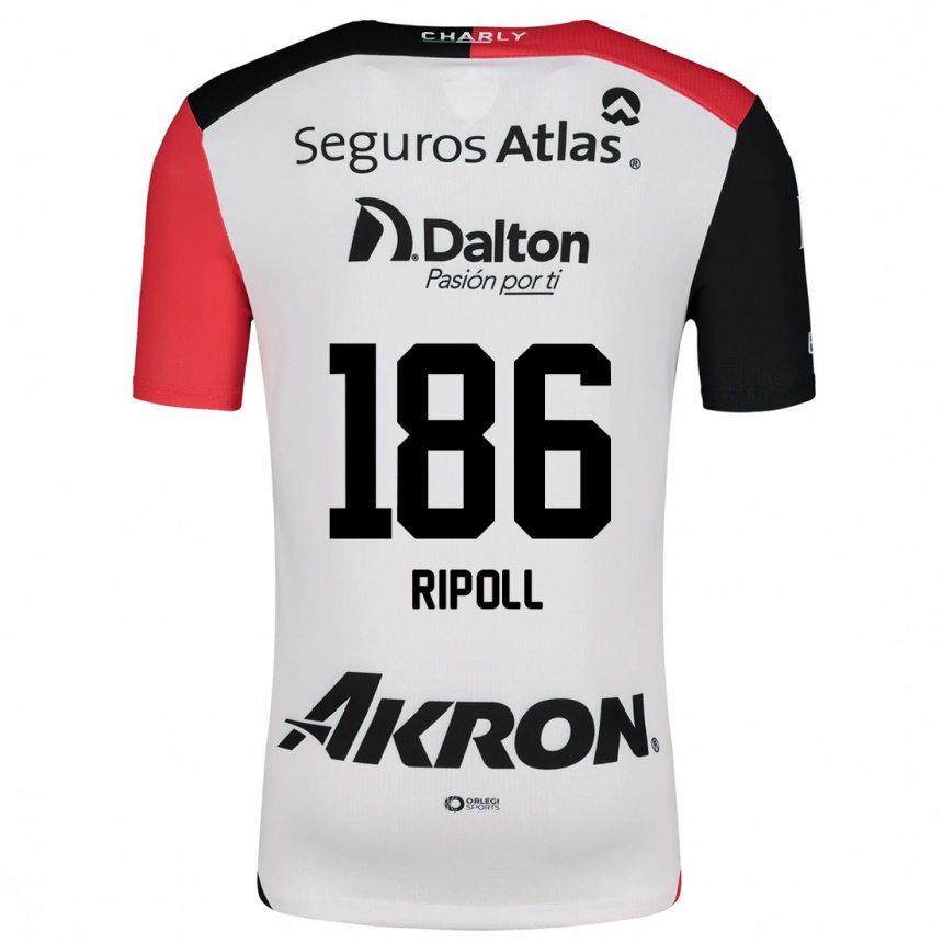 Kids Football Alonso Ripoll #186 White Red Black Away Jersey 2024/25 T-Shirt Australia