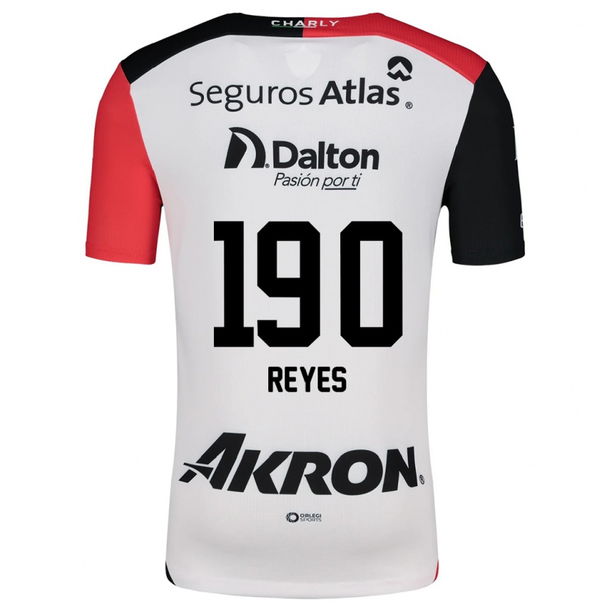 Kids Football Óscar Reyes #190 White Red Black Away Jersey 2024/25 T-Shirt Australia