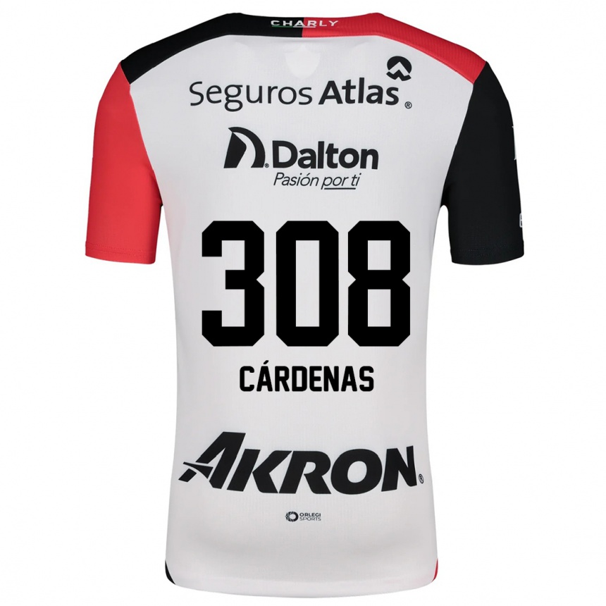 Kids Football Rodrigo Cárdenas #308 White Red Black Away Jersey 2024/25 T-Shirt Australia