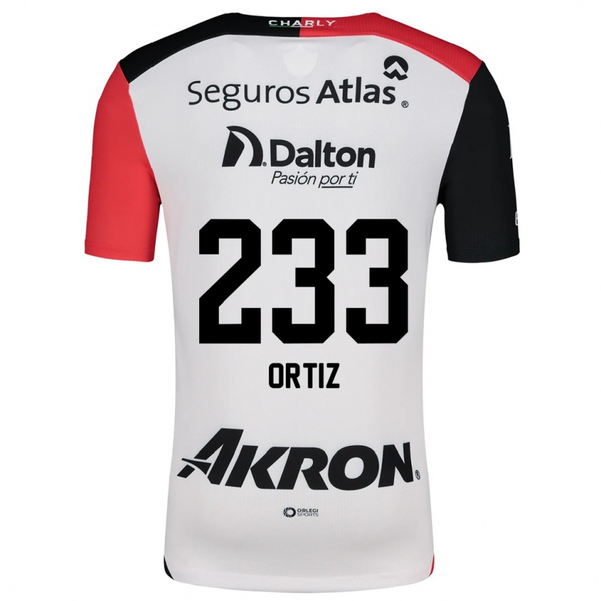 Kids Football Brandon Ortiz #233 White Red Black Away Jersey 2024/25 T-Shirt Australia