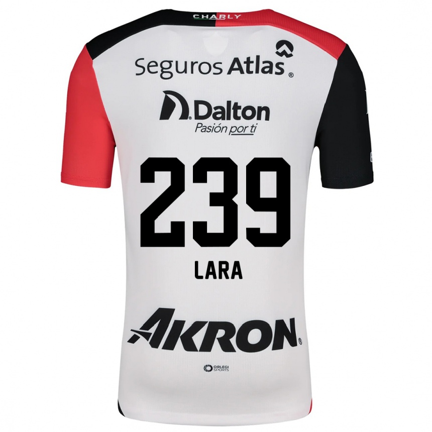 Kids Football Guadalupe Lara #239 White Red Black Away Jersey 2024/25 T-Shirt Australia