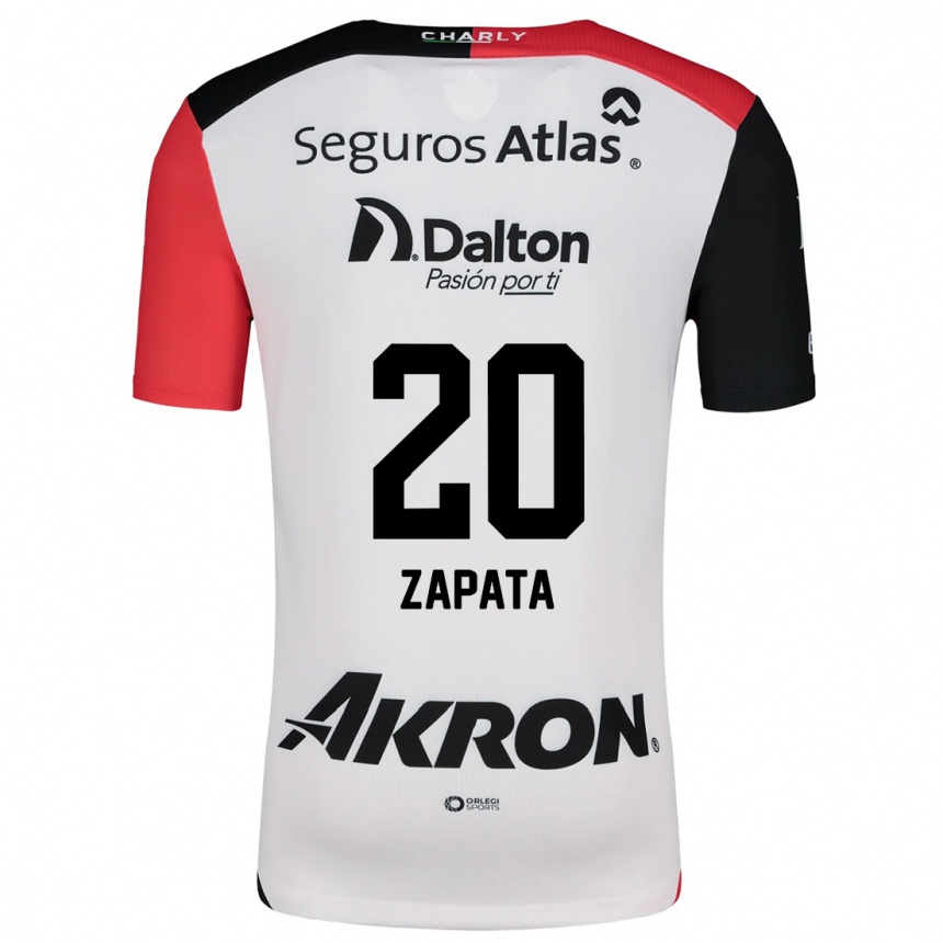 Kids Football Juan Zapata #20 White Red Black Away Jersey 2024/25 T-Shirt Australia