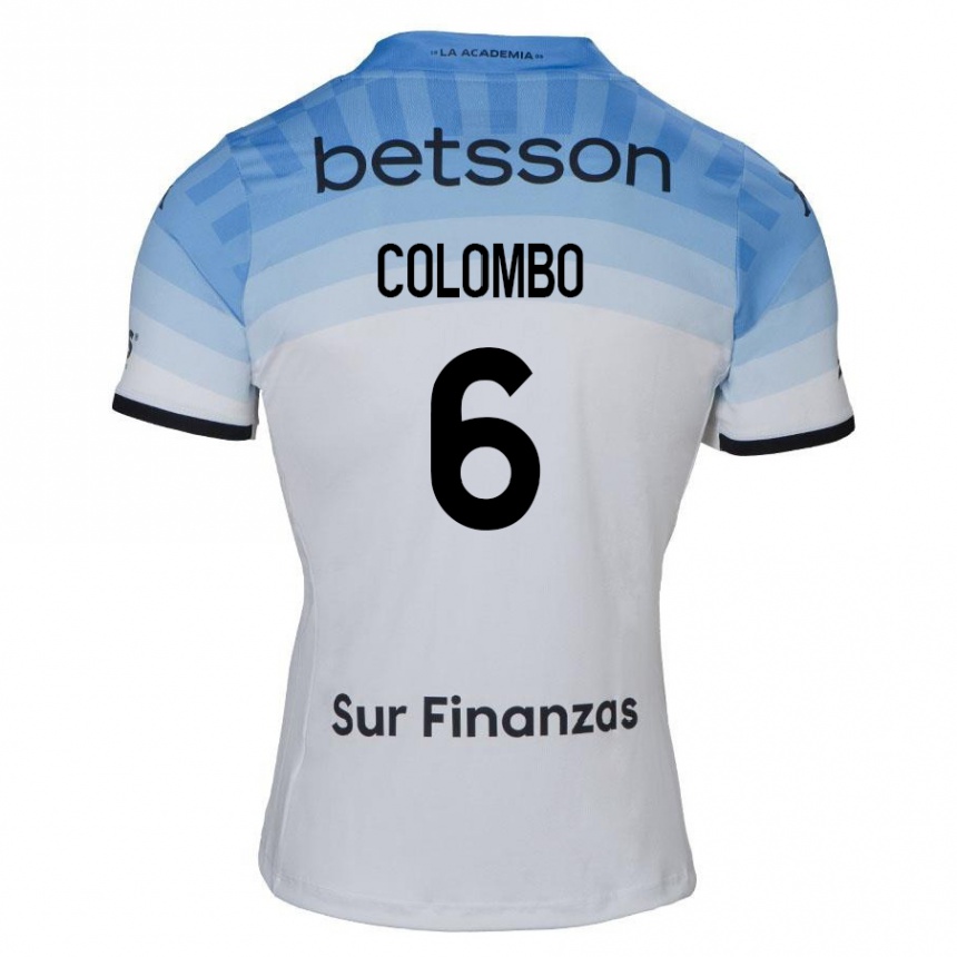 Kids Football Nazareno Colombo #6 White Blue Black Away Jersey 2024/25 T-Shirt Australia