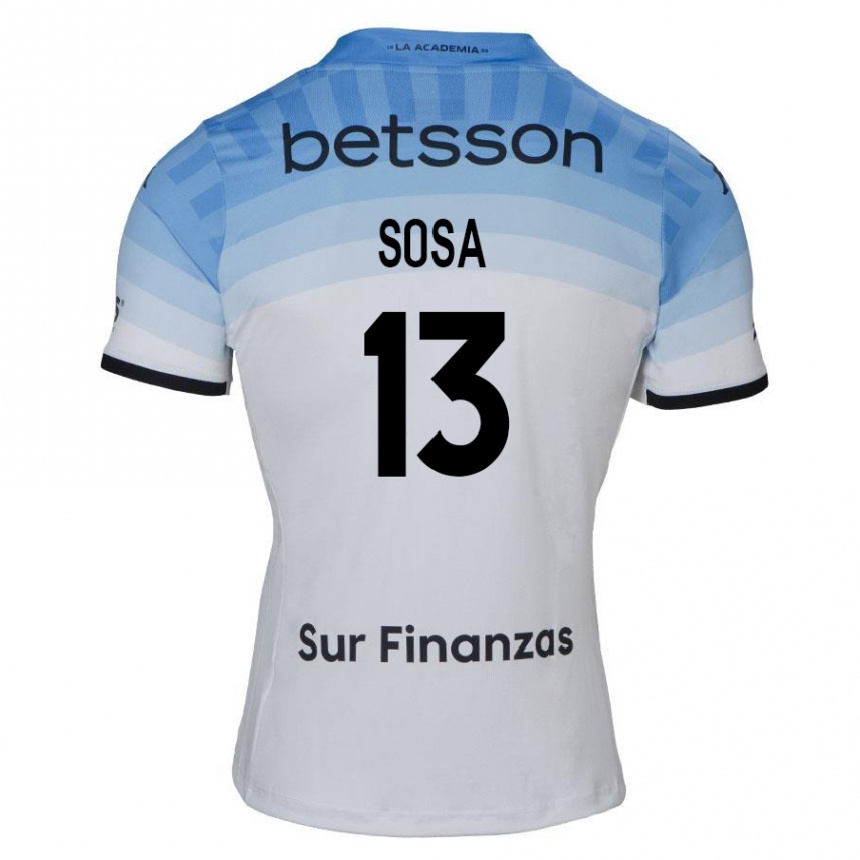 Kids Football Santiago Sosa #13 White Blue Black Away Jersey 2024/25 T-Shirt Australia