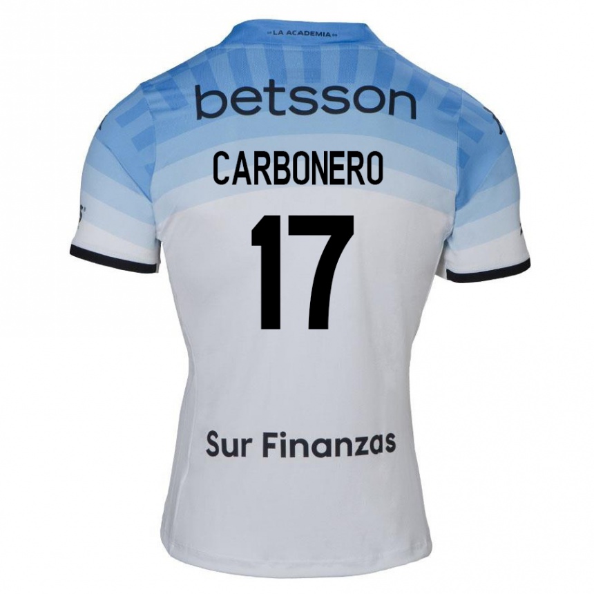 Kids Football Johan Carbonero #17 White Blue Black Away Jersey 2024/25 T-Shirt Australia