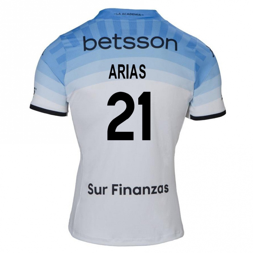 Kids Football Gabriel Arias #21 White Blue Black Away Jersey 2024/25 T-Shirt Australia