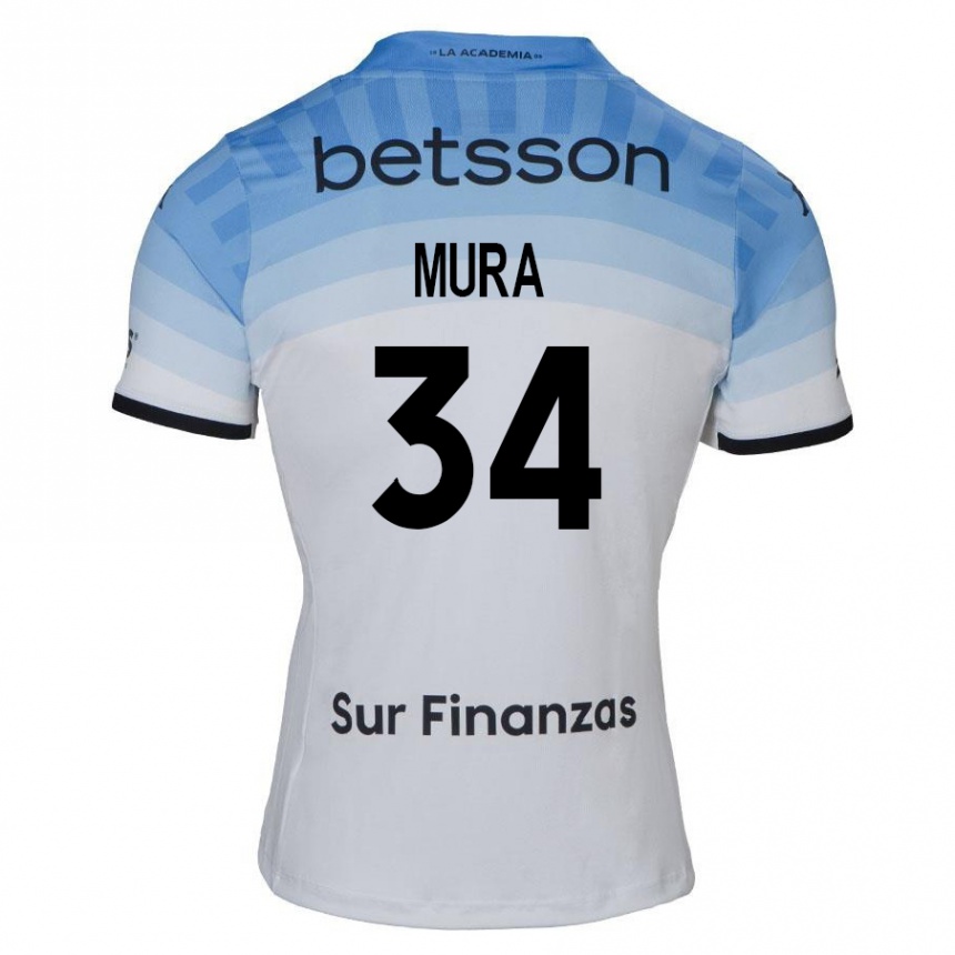 Kids Football Facundo Mura #34 White Blue Black Away Jersey 2024/25 T-Shirt Australia