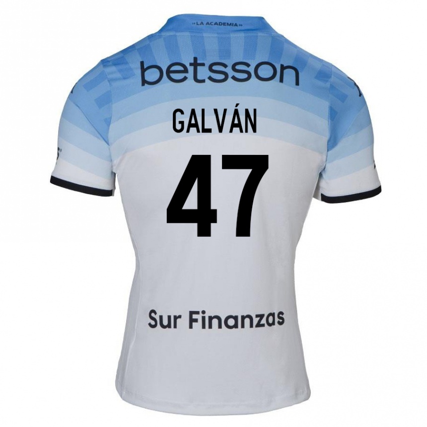 Kids Football Ignacio Galván #47 White Blue Black Away Jersey 2024/25 T-Shirt Australia