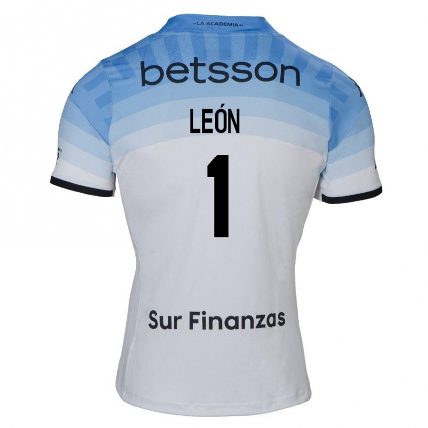 Kids Football Roberto León #1 White Blue Black Away Jersey 2024/25 T-Shirt Australia