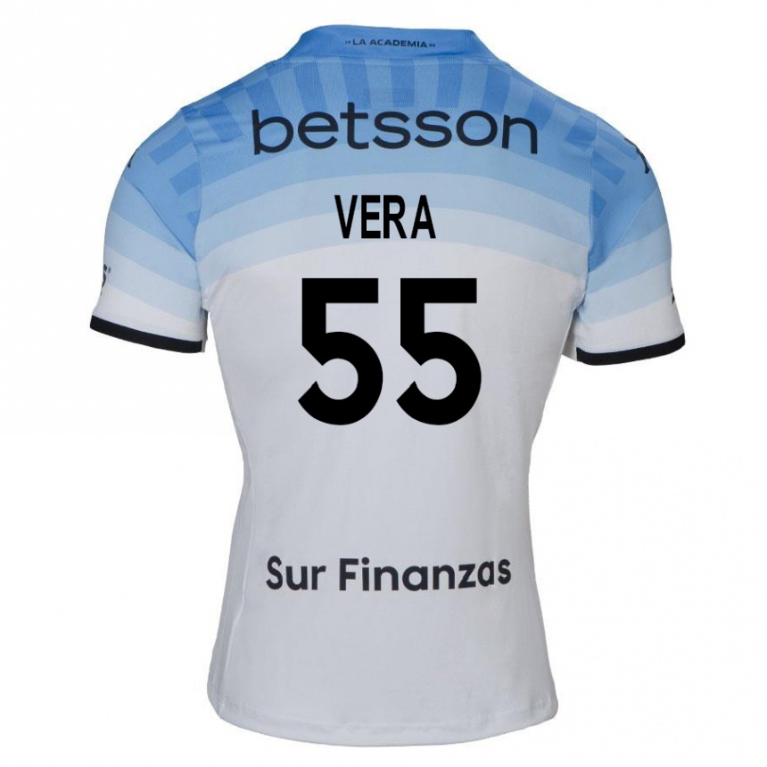 Kids Football Santino Vera #55 White Blue Black Away Jersey 2024/25 T-Shirt Australia