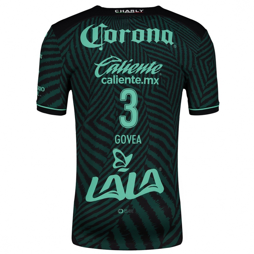 Kids Football Ismael Govea #3 Black Green Away Jersey 2024/25 T-Shirt Australia