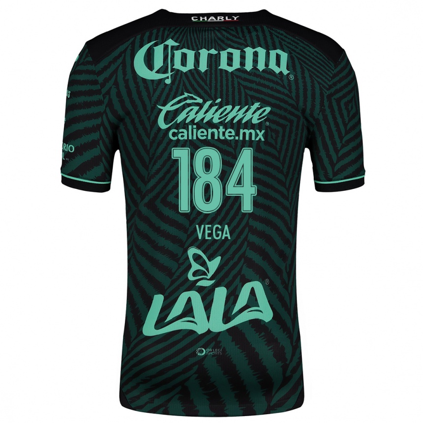 Kids Football Luis Vega #184 Black Green Away Jersey 2024/25 T-Shirt Australia