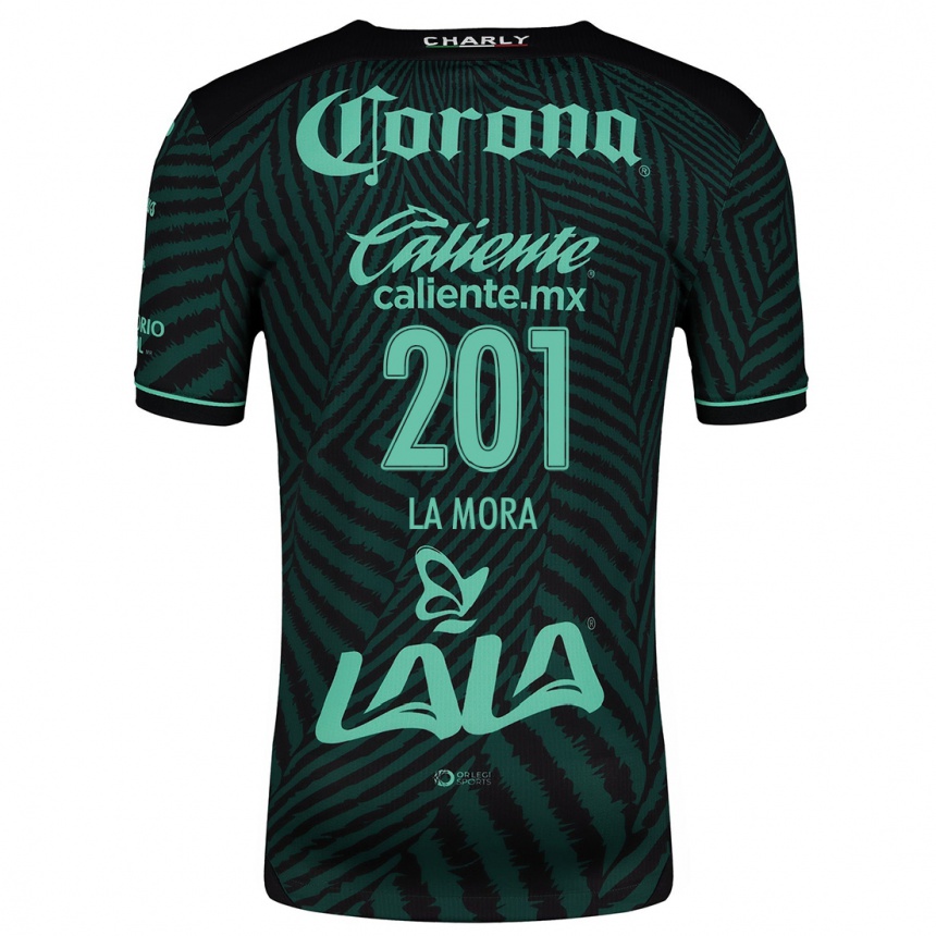 Kids Football Luis De La Mora #201 Black Green Away Jersey 2024/25 T-Shirt Australia