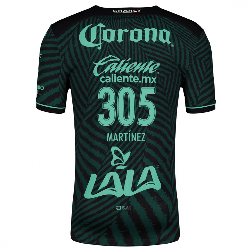 Kids Football Cristian Martínez #305 Black Green Away Jersey 2024/25 T-Shirt Australia