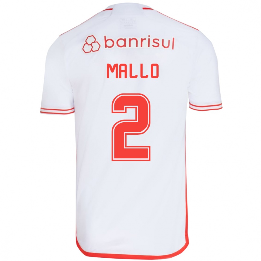 Kids Football Hugo Mallo #2 White Red Away Jersey 2024/25 T-Shirt Australia