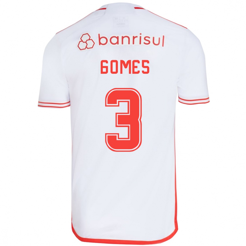 Kids Football Igor Gomes #3 White Red Away Jersey 2024/25 T-Shirt Australia