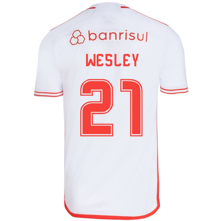 Kids Football Wesley #21 White Red Away Jersey 2024/25 T-Shirt Australia