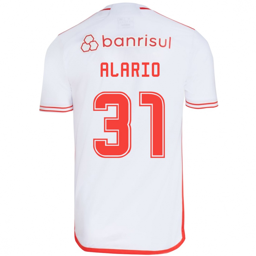 Kids Football Lucas Alario #31 White Red Away Jersey 2024/25 T-Shirt Australia