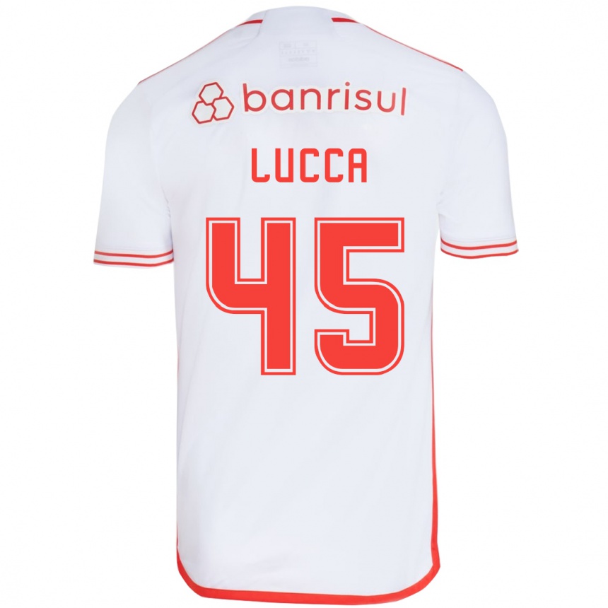 Kids Football Lucca #45 White Red Away Jersey 2024/25 T-Shirt Australia