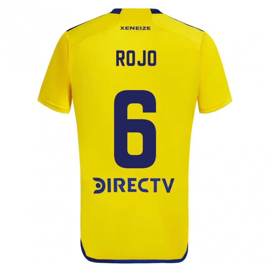 Kids Football Marcos Rojo #6 Yellow Blue Away Jersey 2024/25 T-Shirt Australia