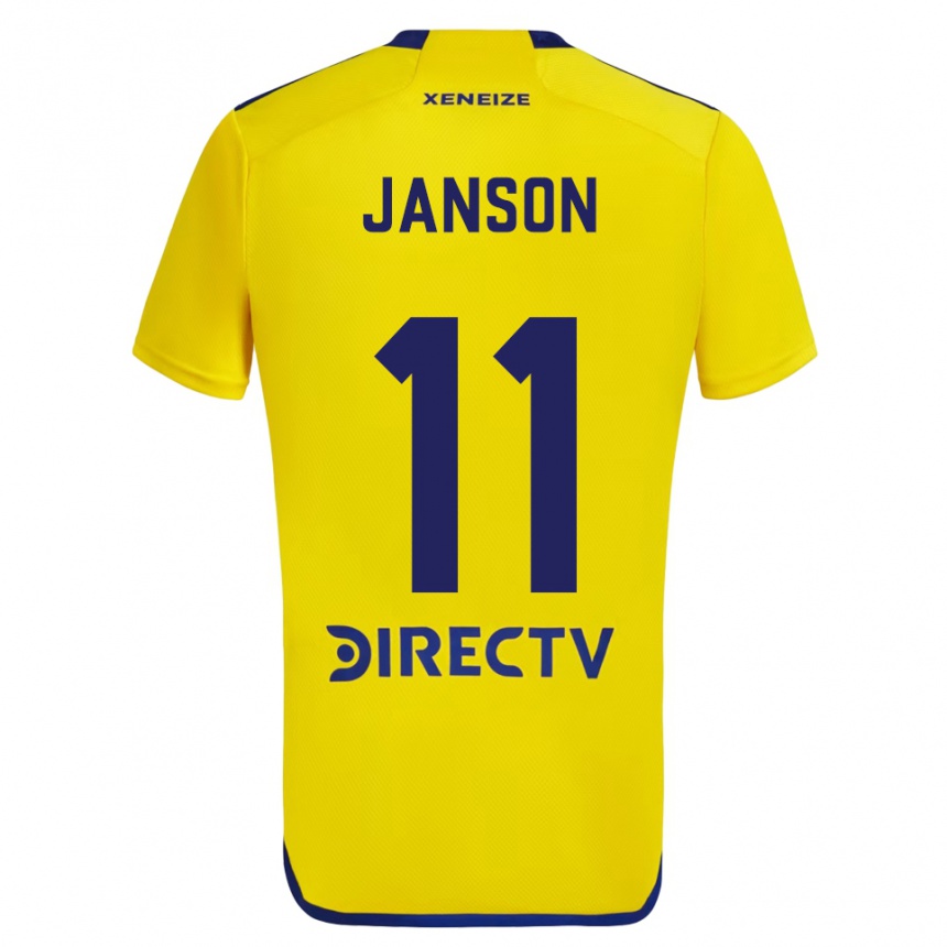 Kids Football Lucas Janson #11 Yellow Blue Away Jersey 2024/25 T-Shirt Australia