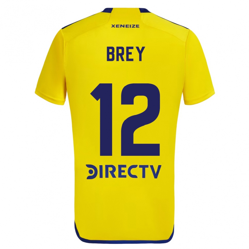 Kids Football Leandro Brey #12 Yellow Blue Away Jersey 2024/25 T-Shirt Australia