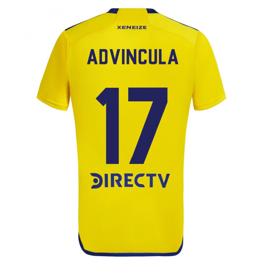 Kids Football Luis Advíncula #17 Yellow Blue Away Jersey 2024/25 T-Shirt Australia