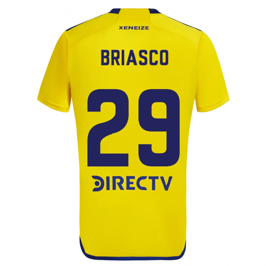 Kids Football Norberto Briasco #29 Yellow Blue Away Jersey 2024/25 T-Shirt Australia