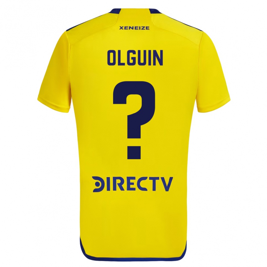 Kids Football Matias Olguin #0 Yellow Blue Away Jersey 2024/25 T-Shirt Australia