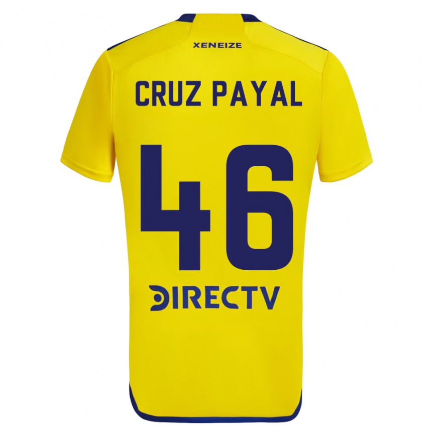 Kids Football Juan Cruz Payal #46 Yellow Blue Away Jersey 2024/25 T-Shirt Australia