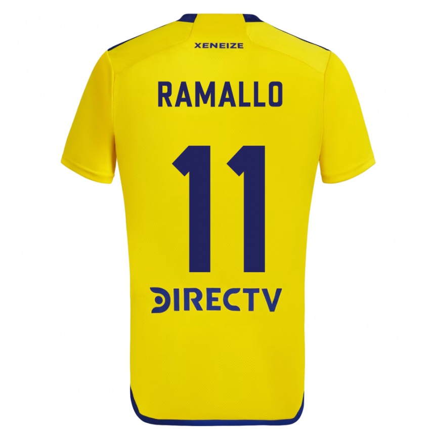 Kids Football Yael Ramallo #11 Yellow Blue Away Jersey 2024/25 T-Shirt Australia