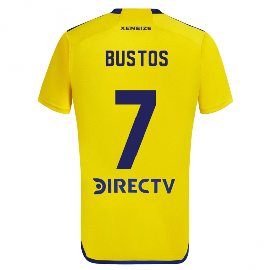 Kids Football Tomás Bustos #7 Yellow Blue Away Jersey 2024/25 T-Shirt Australia